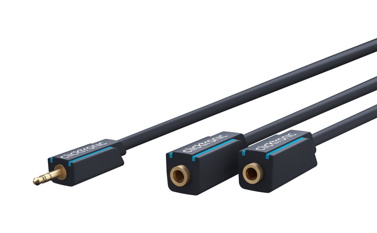 câble audio adaptateur Y fiche/prise jack 0.1m noir