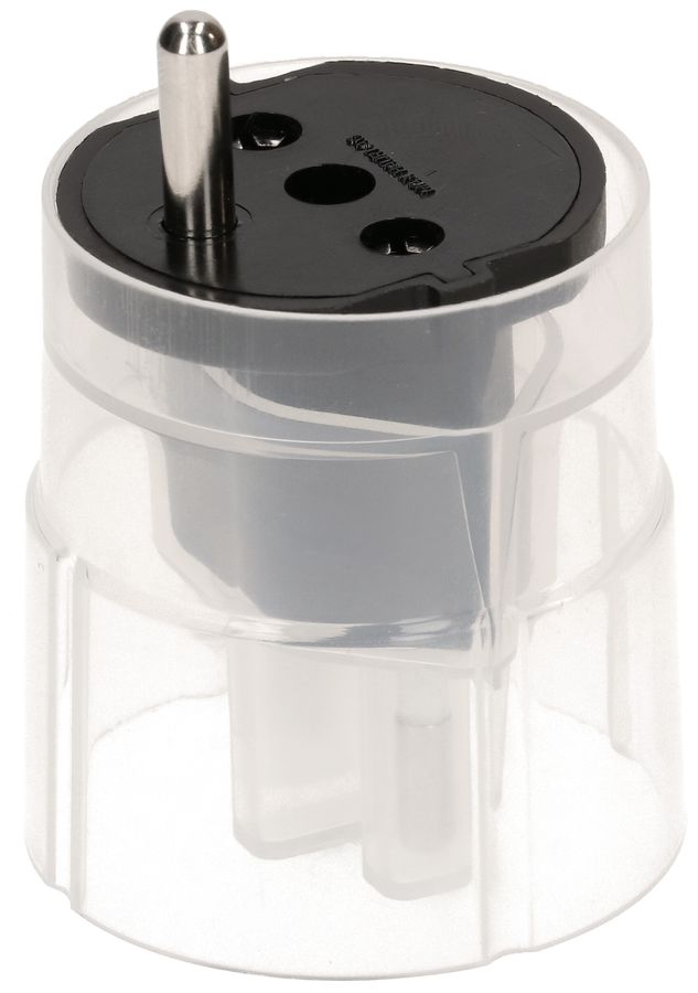 adaptateur fixe type 12 / Schuko CEE 7/7 avec joint noir