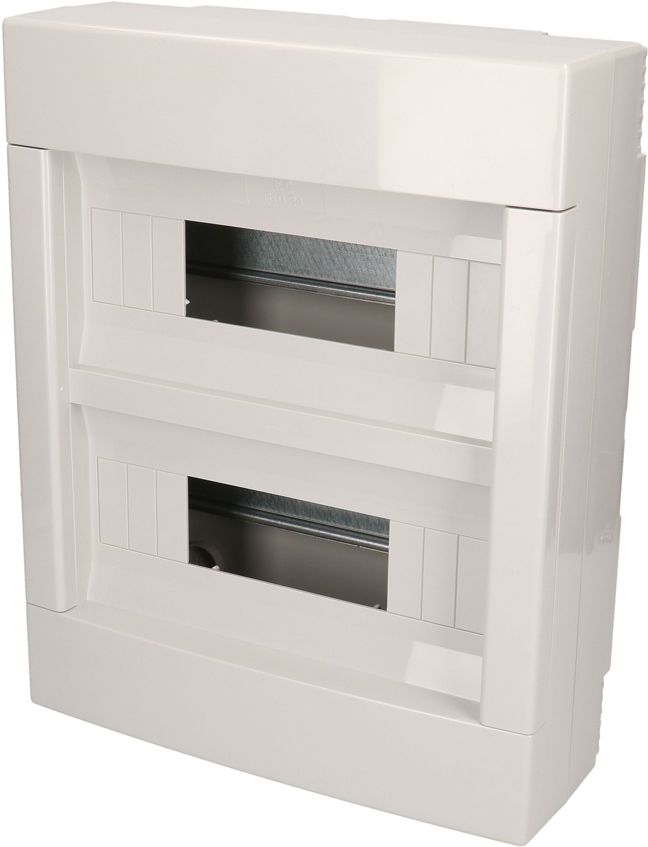 petite distribution AP 2 rangs 24 modules gris IP40