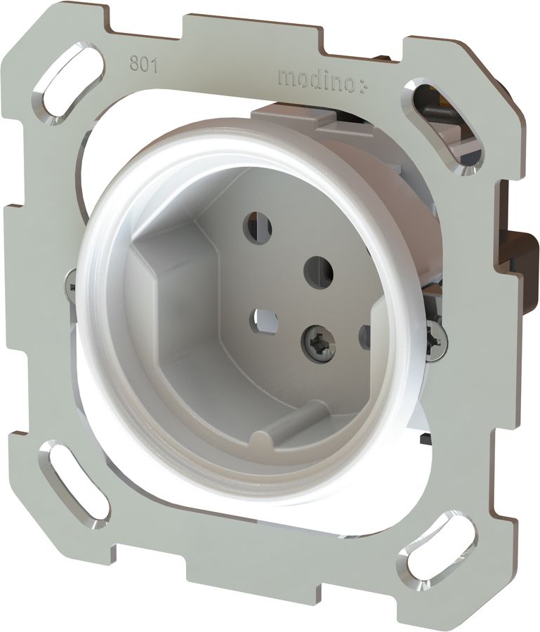 prise 1x type 15 insert avec plaque frontale exo IP55 blanc