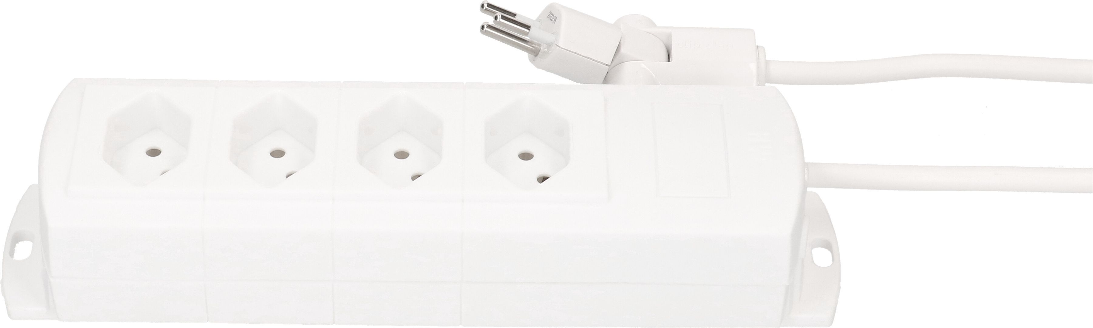 multipresa Prime Line 4x tipo 13 bianco 3m clip-clap