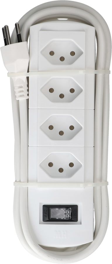 multiprise Prime Line 4x type 13 blanc interrupteur 3m