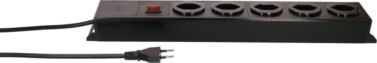 multiprise Power Line 5x type 13 noir/noir interrupteur 1.5m