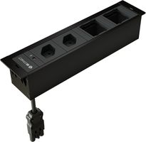 CUBOBOX bloc multiprise noir M 4 fois 2x type 13 2x module vide