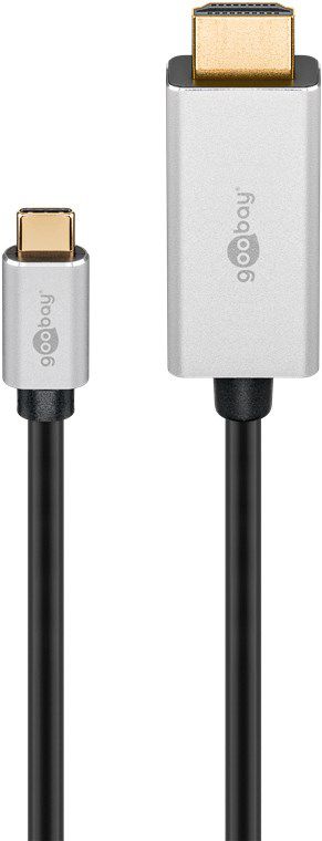 USB-C à HDMI câble adaptateur 2m noir/argent