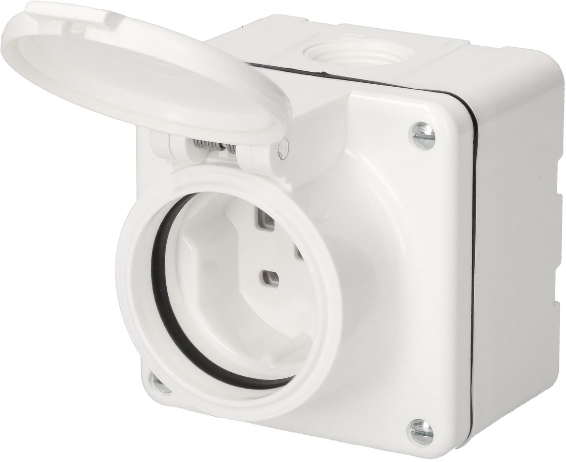 prise 1x type 25 ta.1x1 AP Mica Nass IP55 blanc