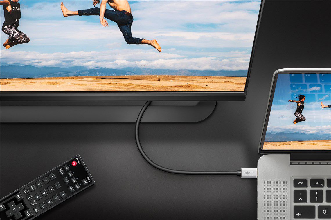 USB-C à HDMI câble adaptateur 2m noir/argent