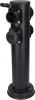 colonne de prises de jardin 4x type 13 IP55 rond acier noir mat