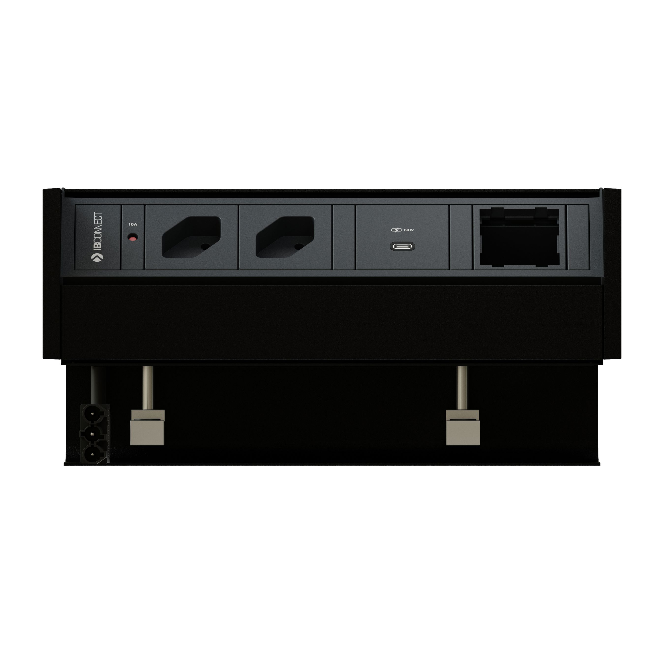 PRISMA bloc multiprise noir 2x type 13 1x USB-C 60W 1x vide