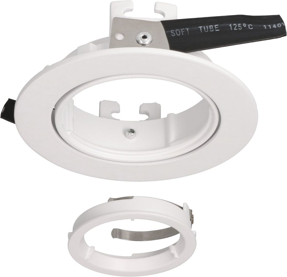 cadre Ø80 blanc pour ampoules LED avec socle GU10/ressort à lame