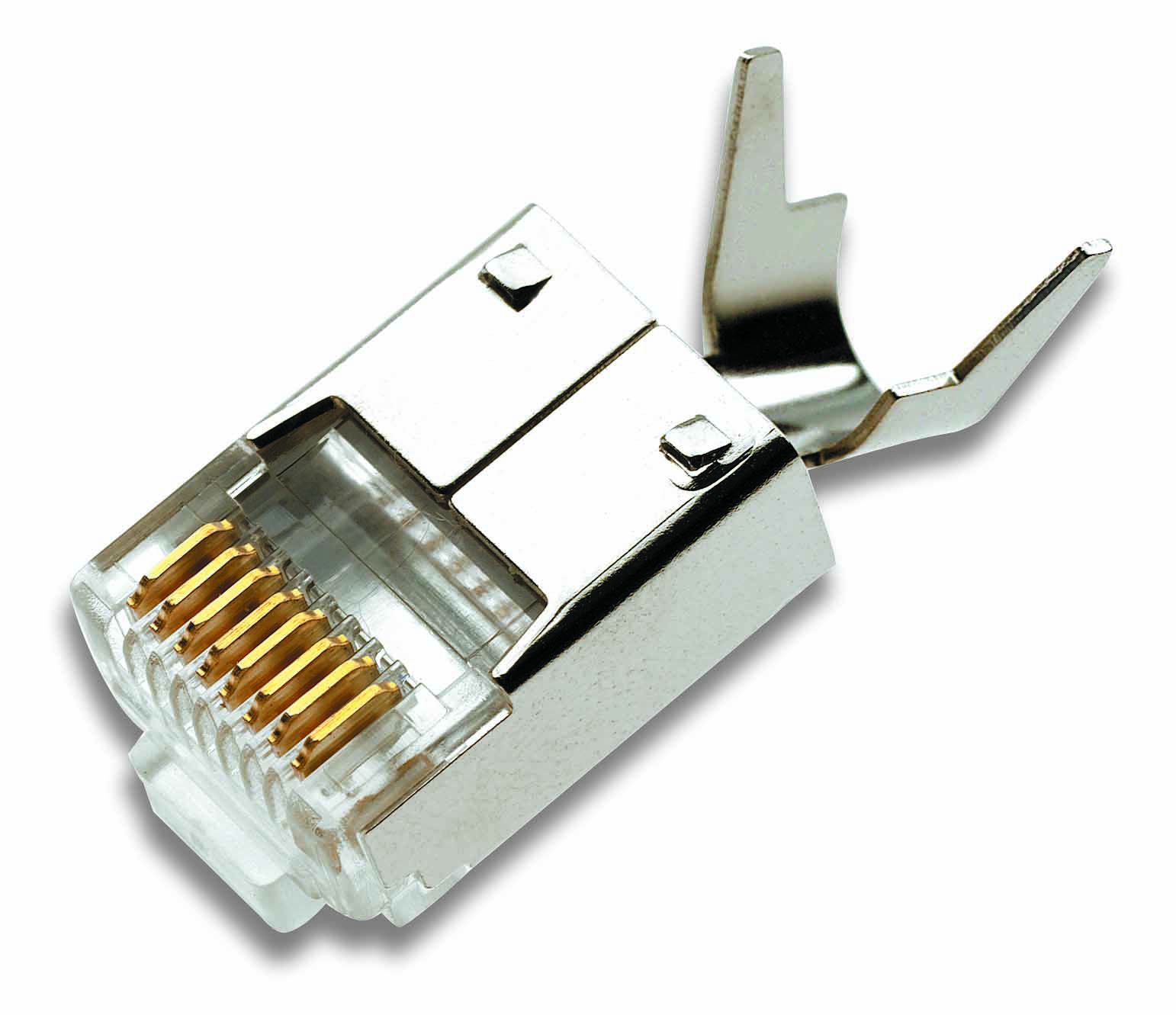 Conn. modul. RJ45 8/8 blindé conducteur ma/fl câble plat/rond