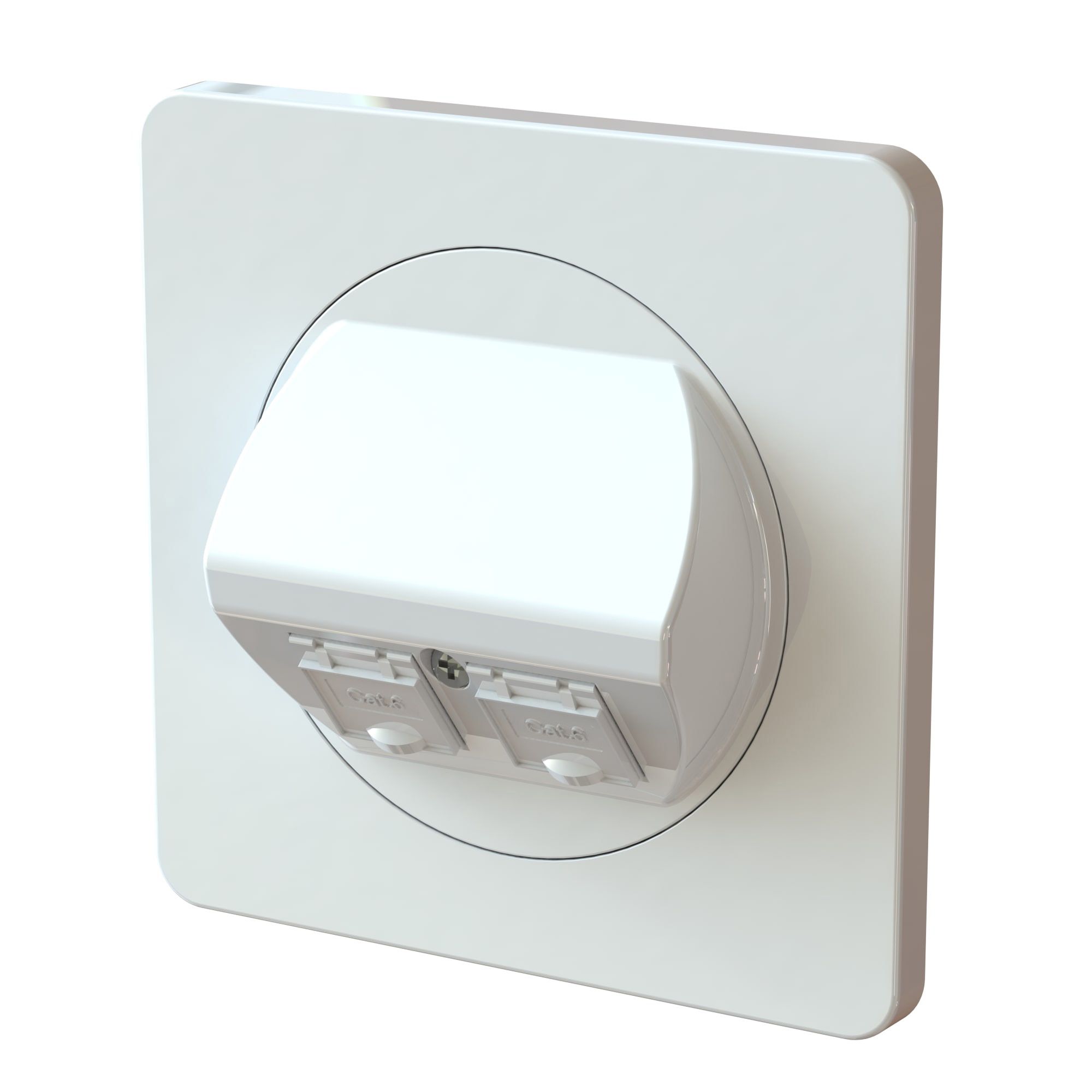 réseau 2x RJ45 Cat. 6 non blindé ENC maxONE blanc