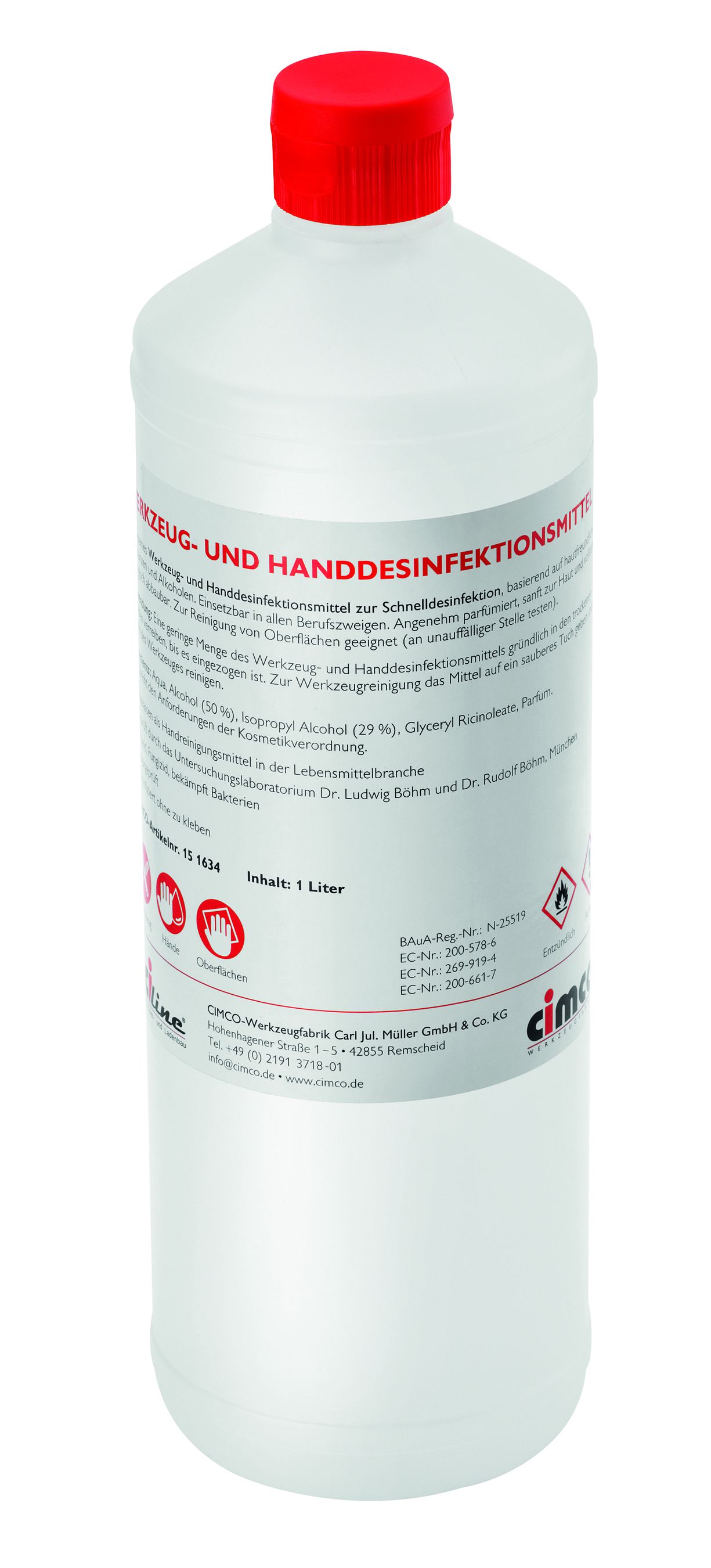 Werkzeug- und Handdesinfektionsmittel 1l mind. 79% Alkohol