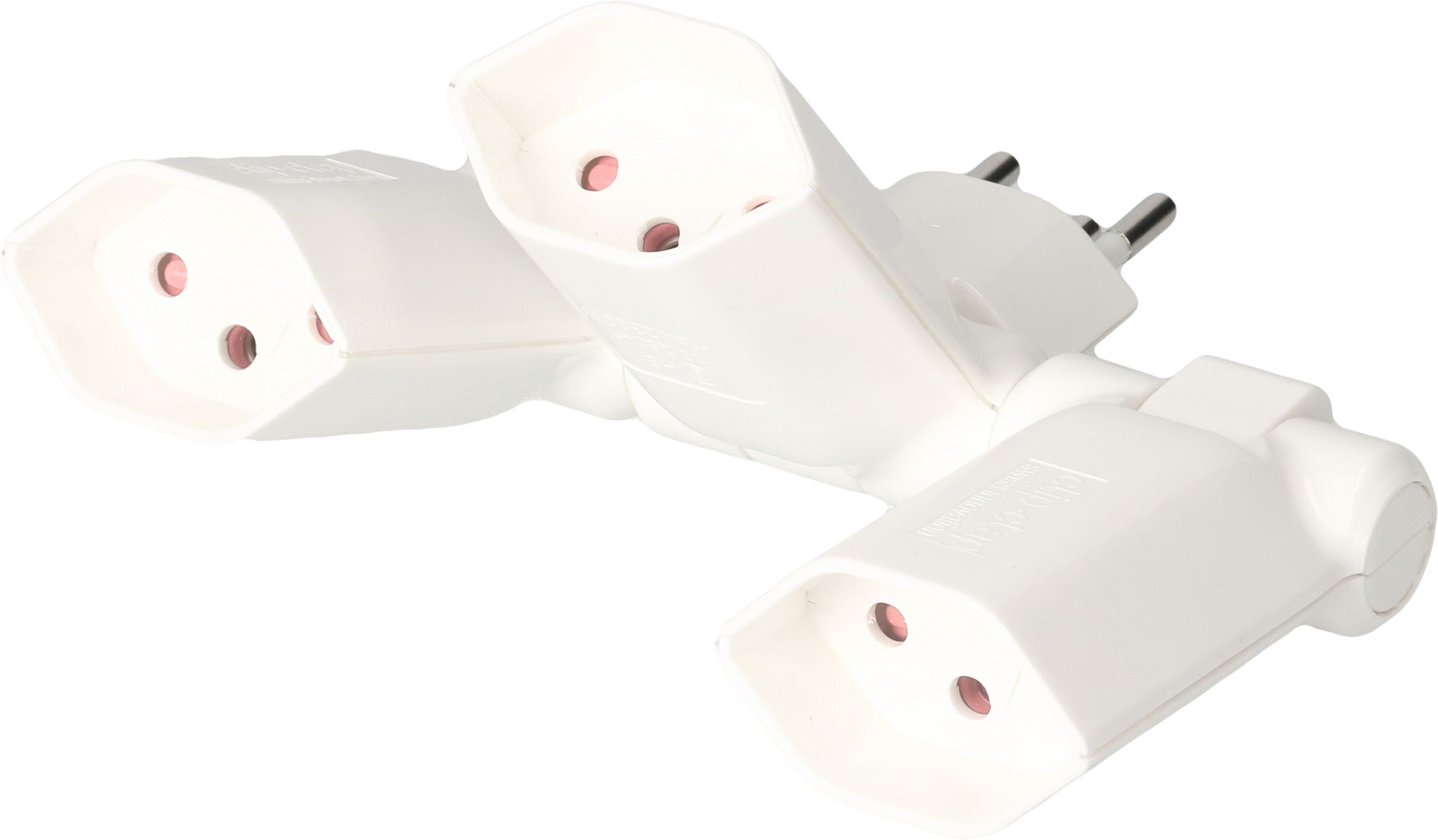 multi adaptateur clip-clap 3x type 13 3 pôles blanc BS