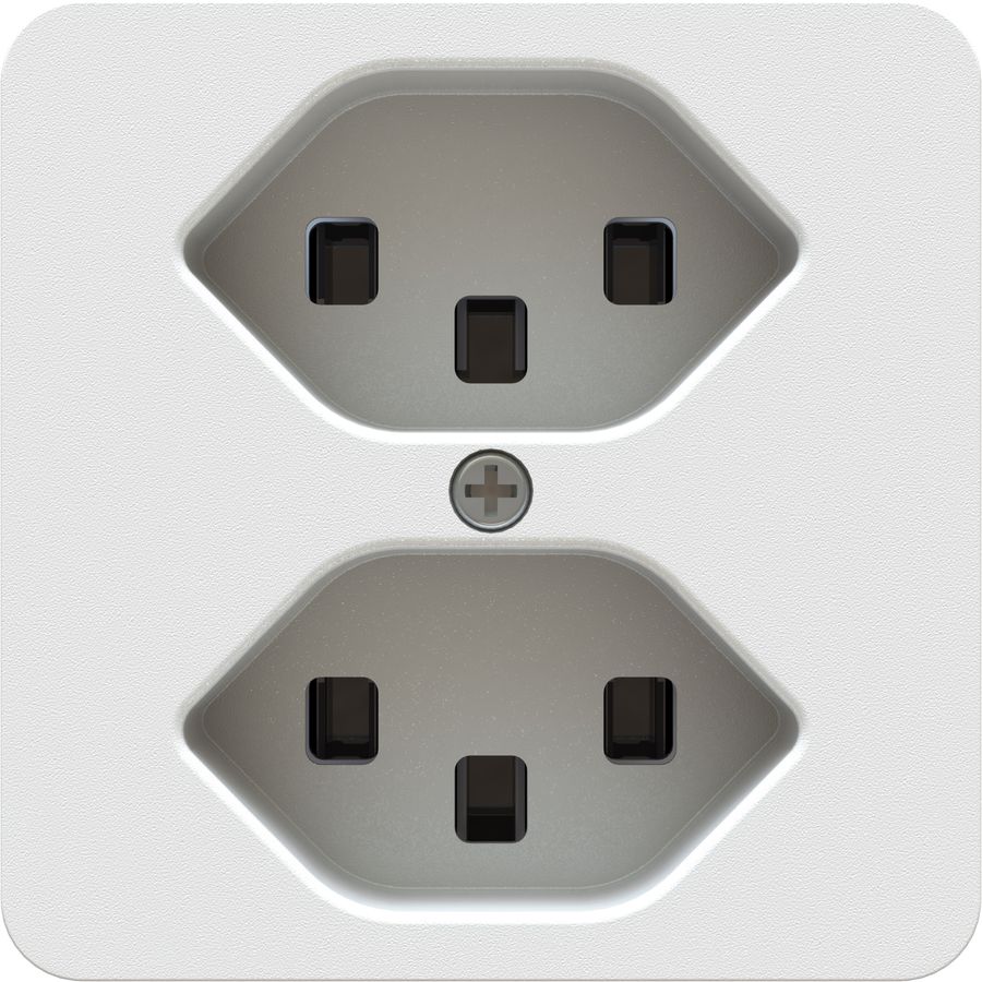 prise 2x type 23 insert avec plaque frontale priamos blanc