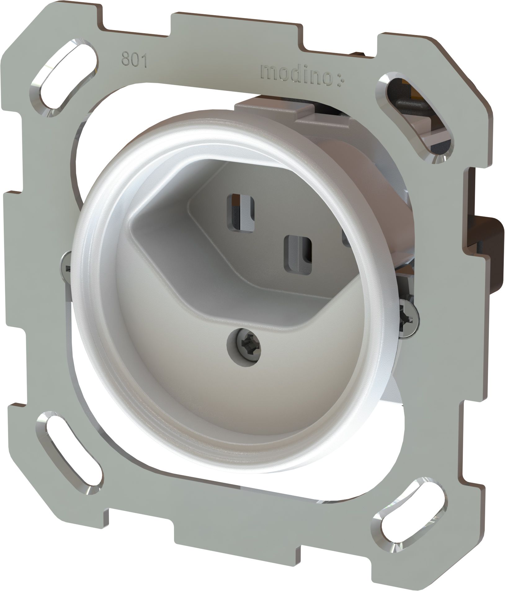 prise 1x type 23 insert avec plaque frontale exo IP55 blanc