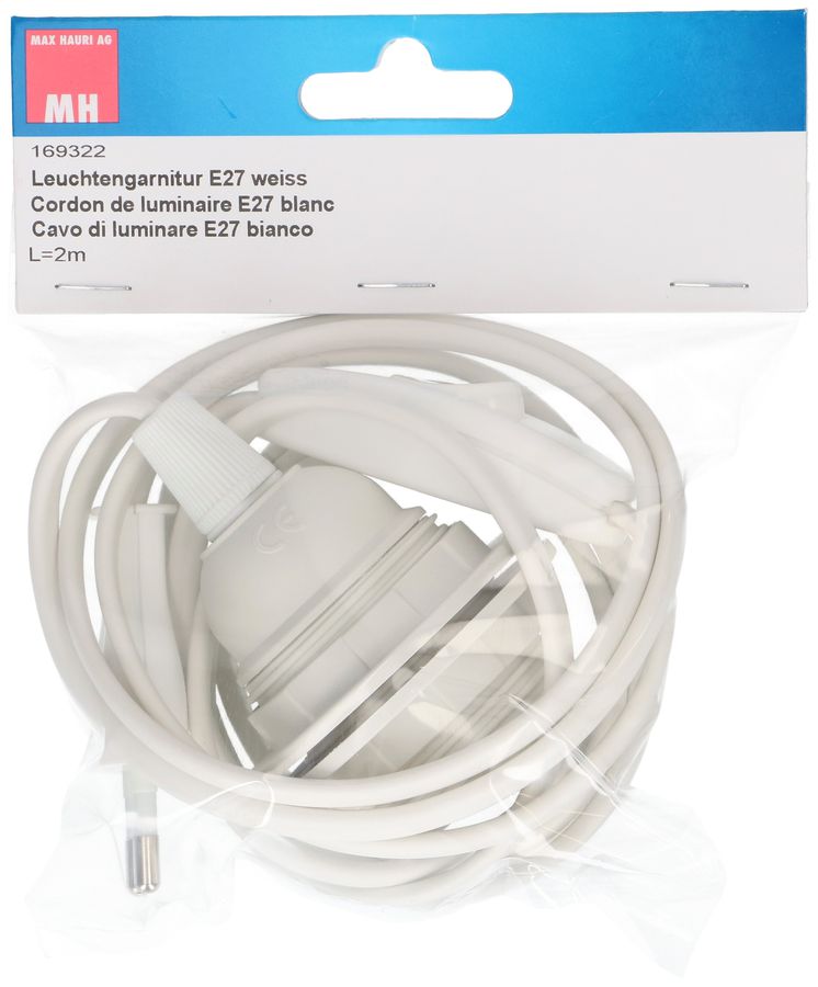 garniture d'éclairage E27 blanc L=2.0m