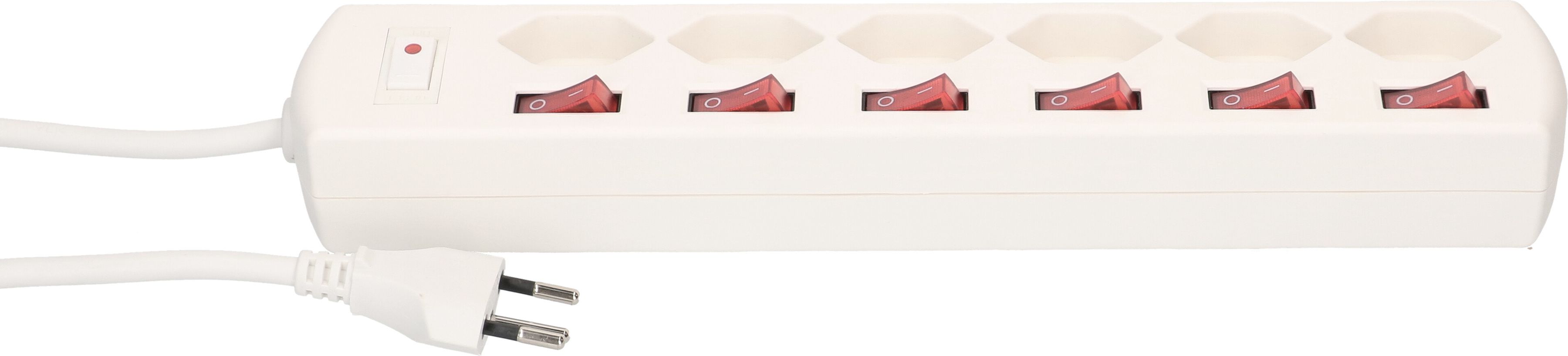 multipresa Multi-Switch 6x tipo 13 bianco