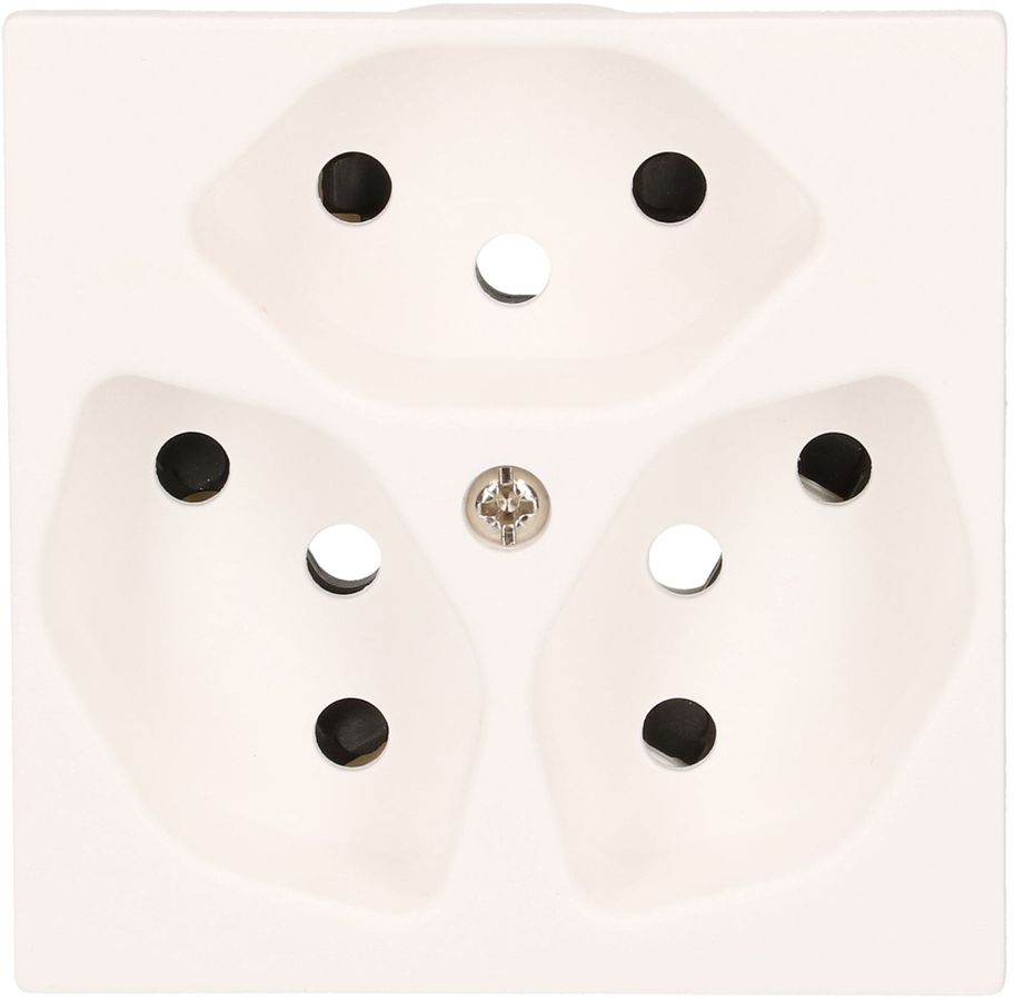 prise 3x type 13 plaque frontale BS Kallysto blanc