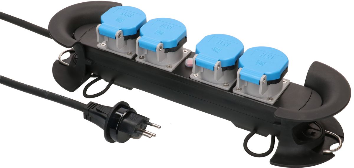 multiprise Construct Line 4x type 13 IP55 noir/bleu 10m
