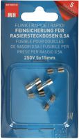 fusibile per prese per rasoio 0.5A rapido 5x15mm 5 pz.