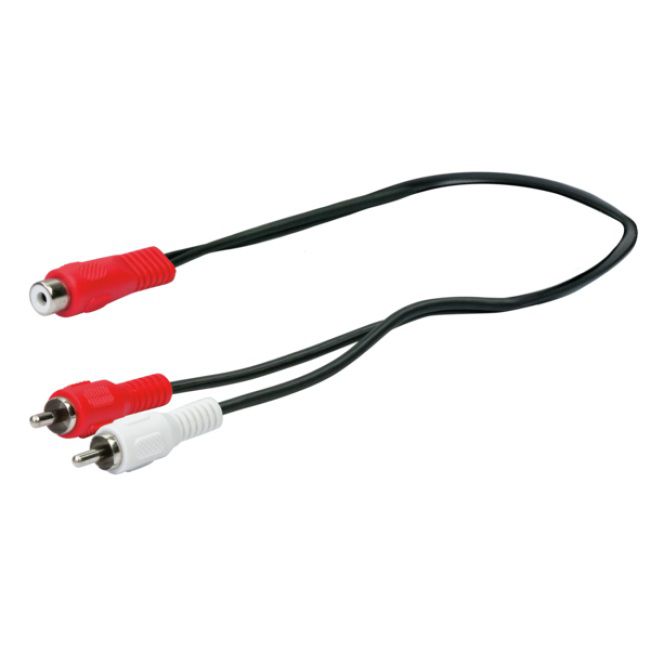 câble audio adaptateur Y RCA 0.2m noir