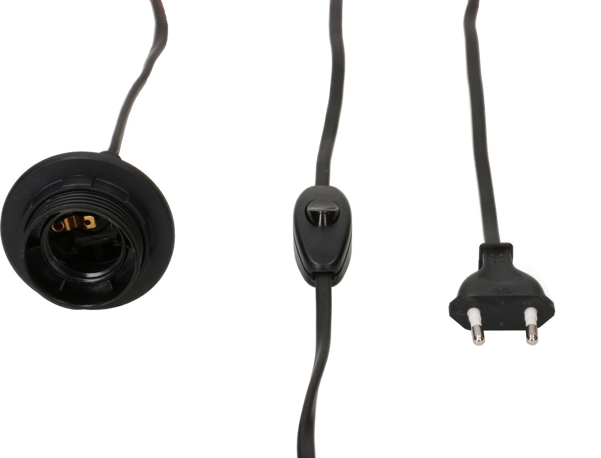 garniture d'éclairage E27 noir L=2.0m