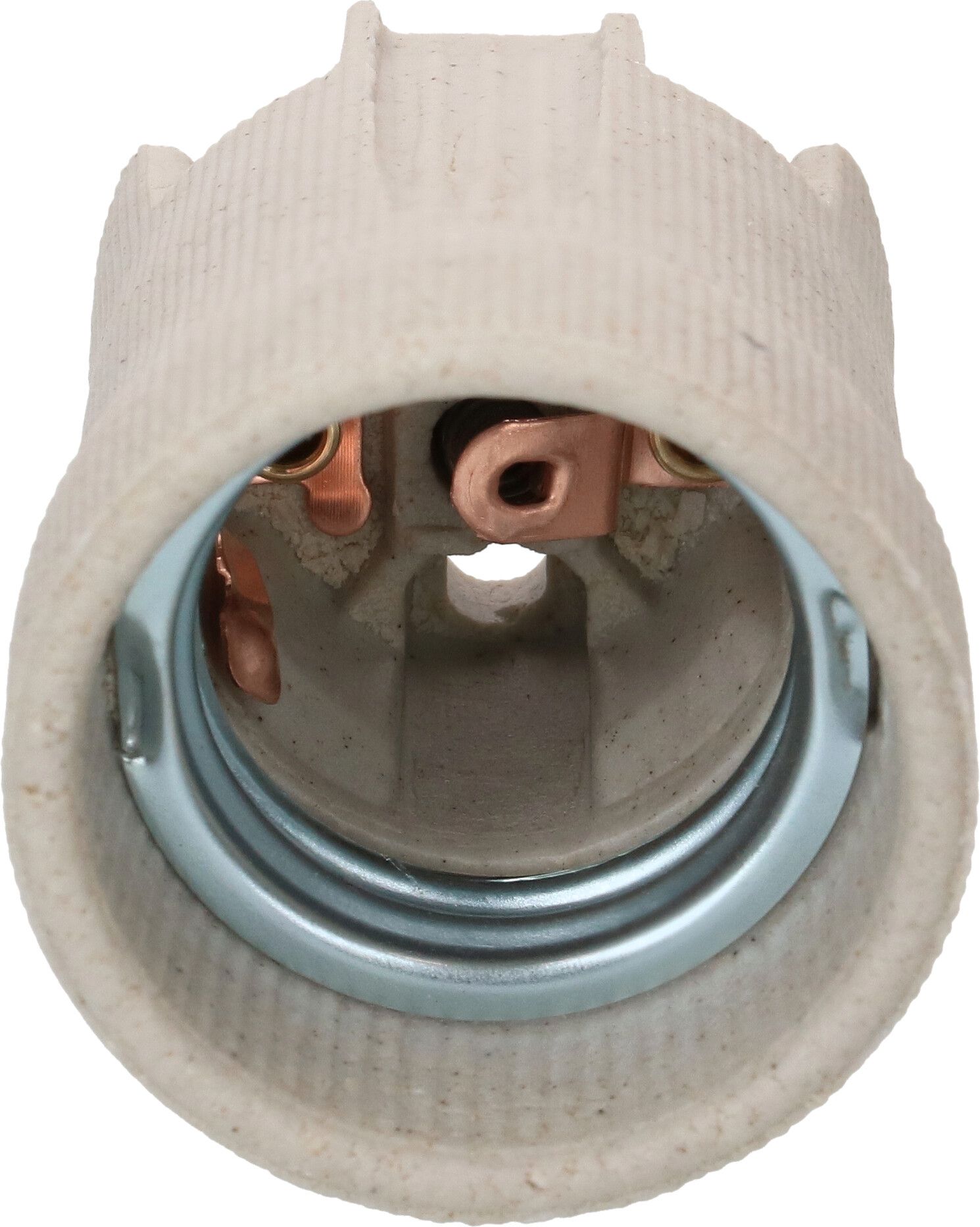 douille E27 porcelaine 5kV / trous de passage pour vis M4