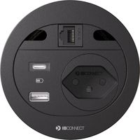 DIVUS bloc multiprise noir 1x type 13 1x USB A/C 1x RJ45