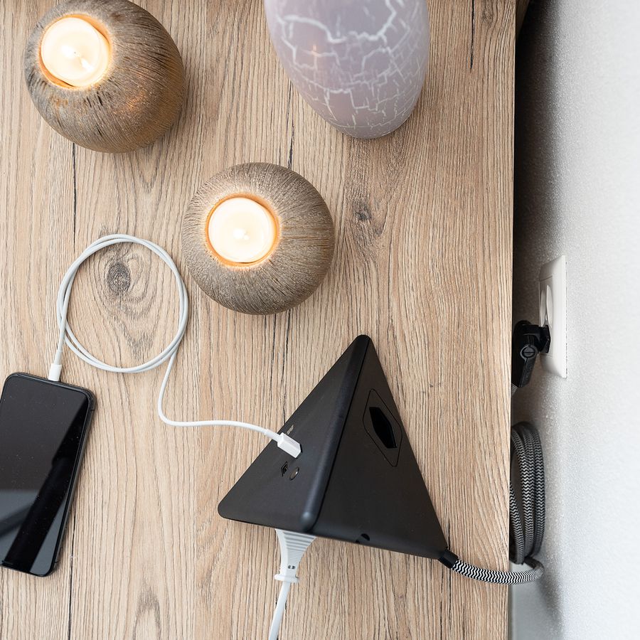 Energy Pyramide multiprise 2x type 13 noir USB A+C 2.5m clip-clap