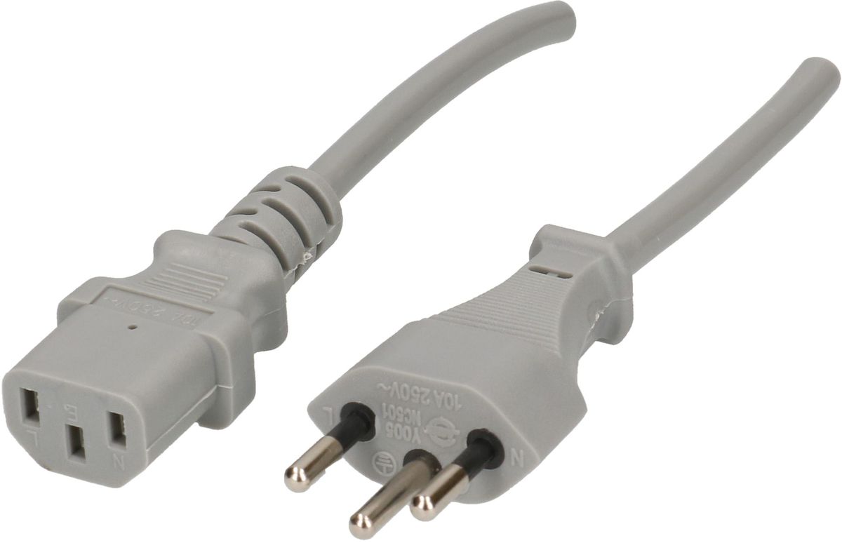 câble d'appareil TD H05VV-F3G0.75 2m gris type 12/C13