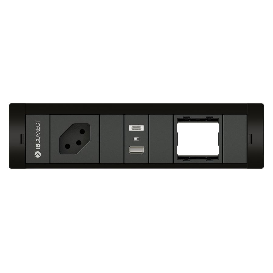 CUBOBOX bloc multipr. noir S 3 fois 1x type 13 1x USB-A/C 1x vide