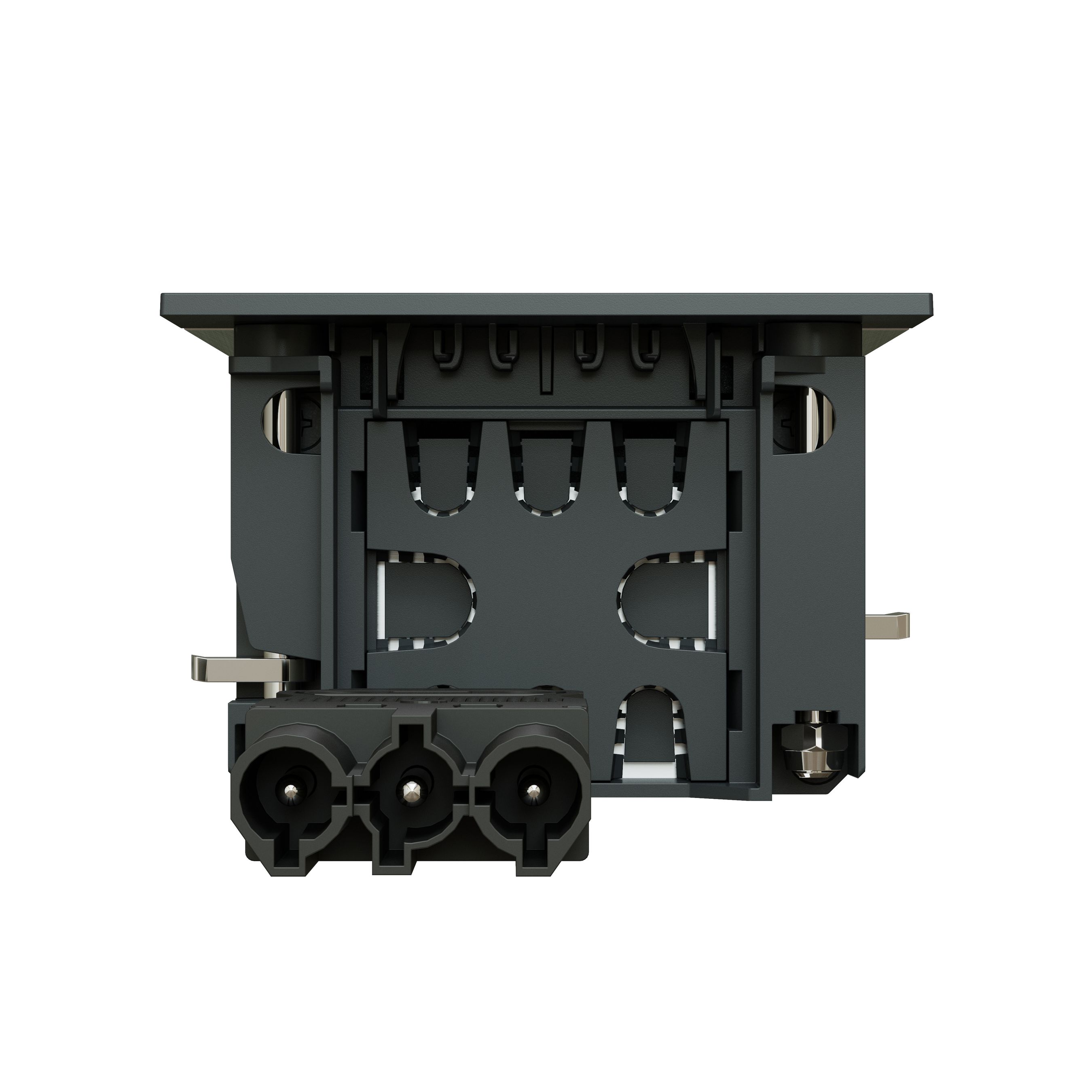 INTRO2.0 bloc multiprise anodisé 3x type 13 1x module vide