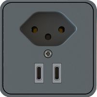 presa aggiuntiva per mobili 1x tipo 13 USB C+C antracite