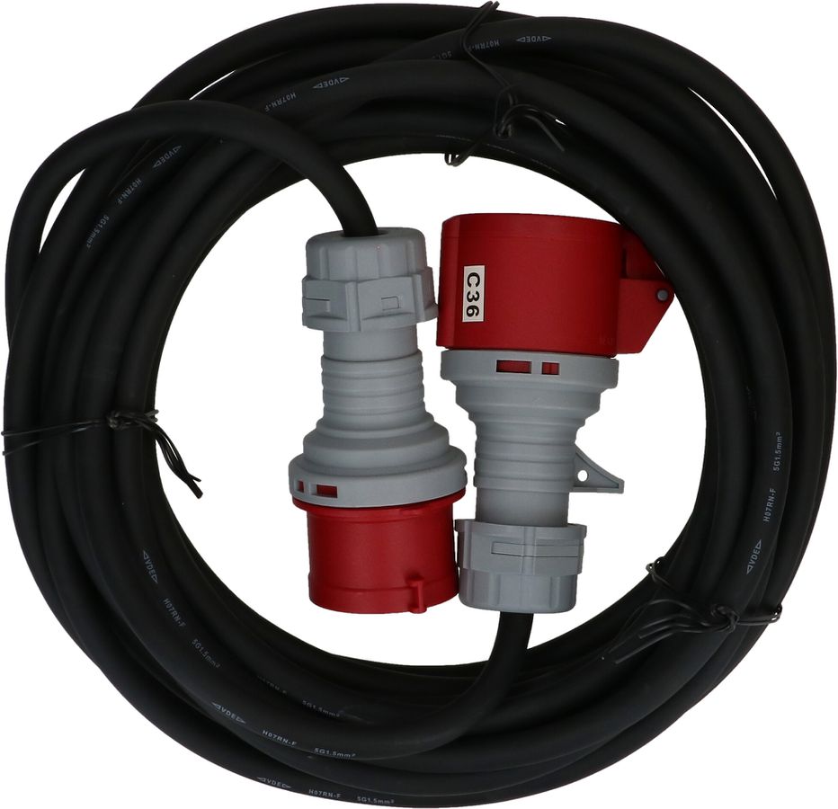 rallonge CEE H07RN-F5G1.5 noir 10m IP44 5 pôles