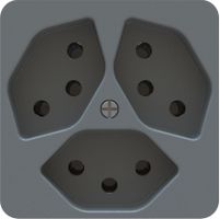 Steckdose 3x Typ 13 Einsatz +Frontplatte priamos anthrazit