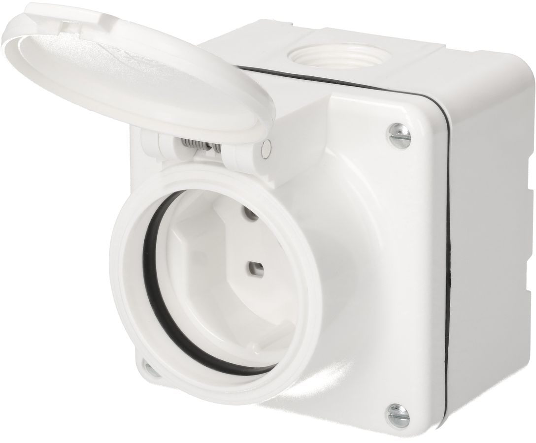 presa 1x tipo 15 dim.1x1 AP Mica Nass IP55 bianco