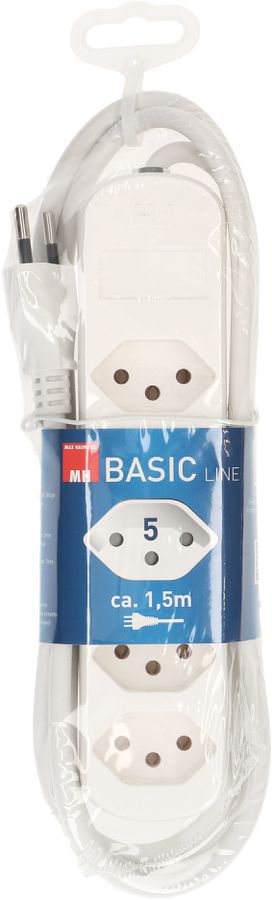 Steckdosenleiste Basic Line 5x Typ 13 weiss 1.5m