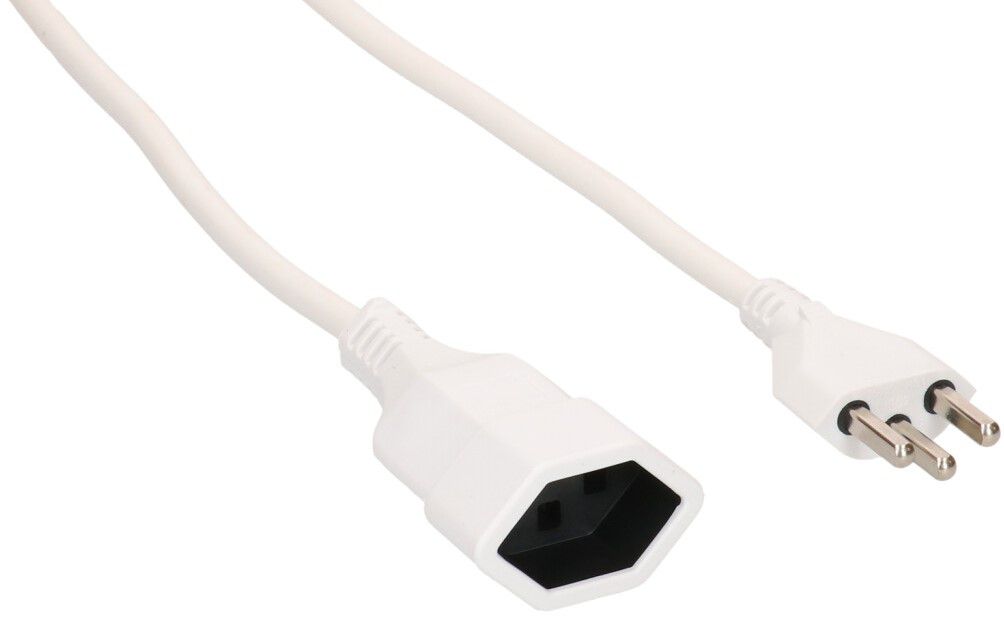 Rallonge TD H05VV-F3G1.5 5m blanc type 23 / type 23