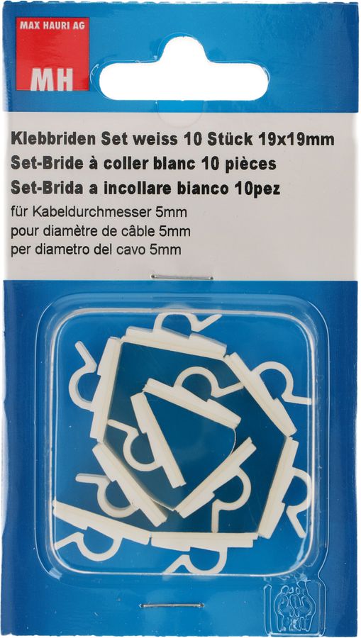 set de brides adhésifs 5mm blanc / 10 pièces