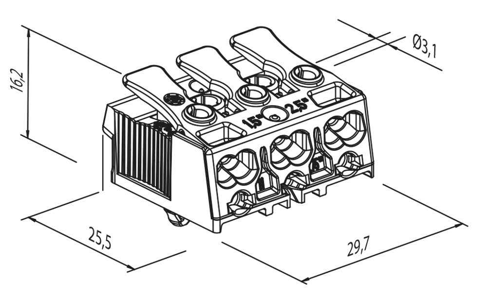 SLK3 borne de connexion 3 pôles 2.5mm2