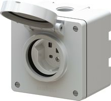 prise 1x type 25 AP exo IP55 gris clair