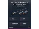 câble audio adaptateur Y fiche jack/prise RCA 0.1m noir