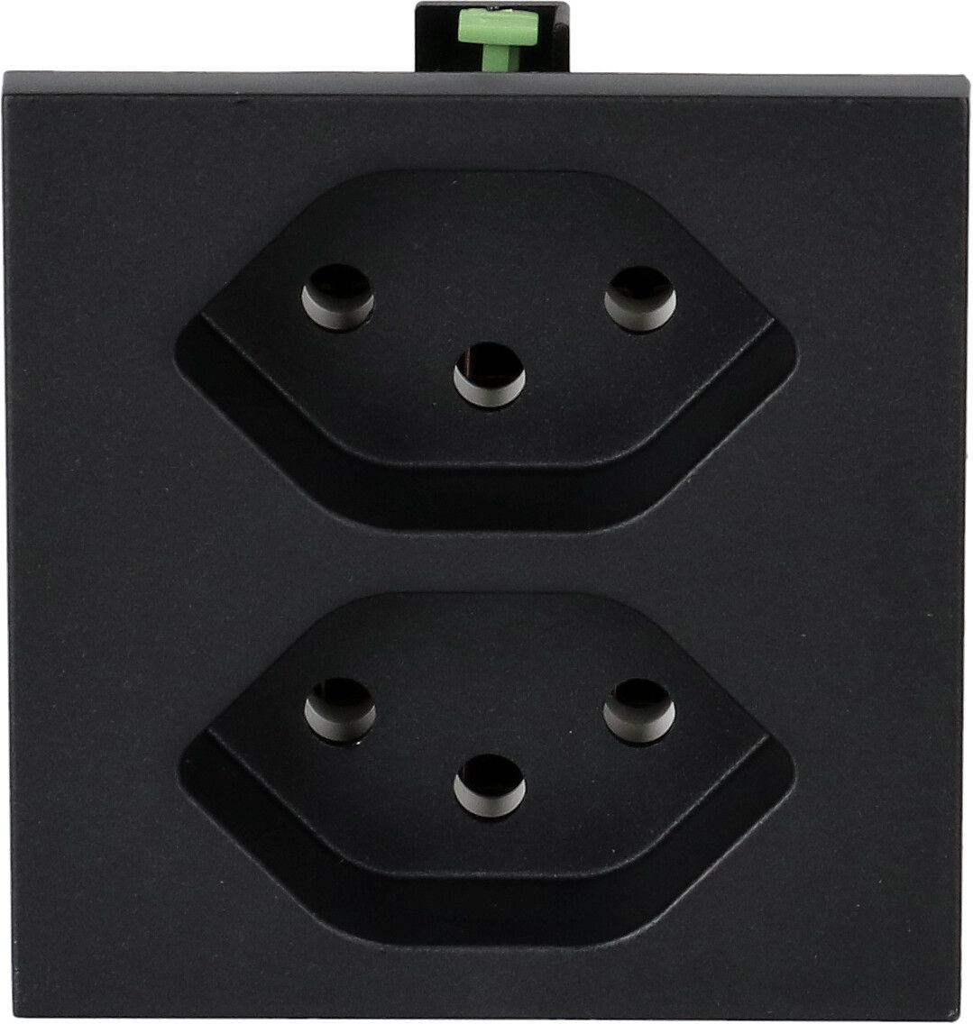 prise 2x type 13 plat à encastrer Max Hauri noir