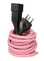 Textil-Verlängerung H05VV-F3G1.0 3m rosa Typ 12 / Typ 13