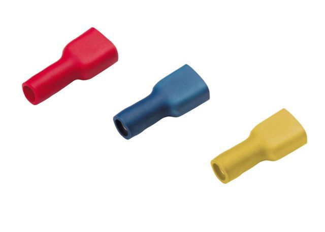 Fiches plates entièrement isolées 4 - 6mm² 4.8 x 0.5mm jaune