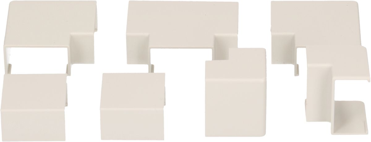 Raccords de goulotte 21x11.5mm blanc assorti 7 pcs.