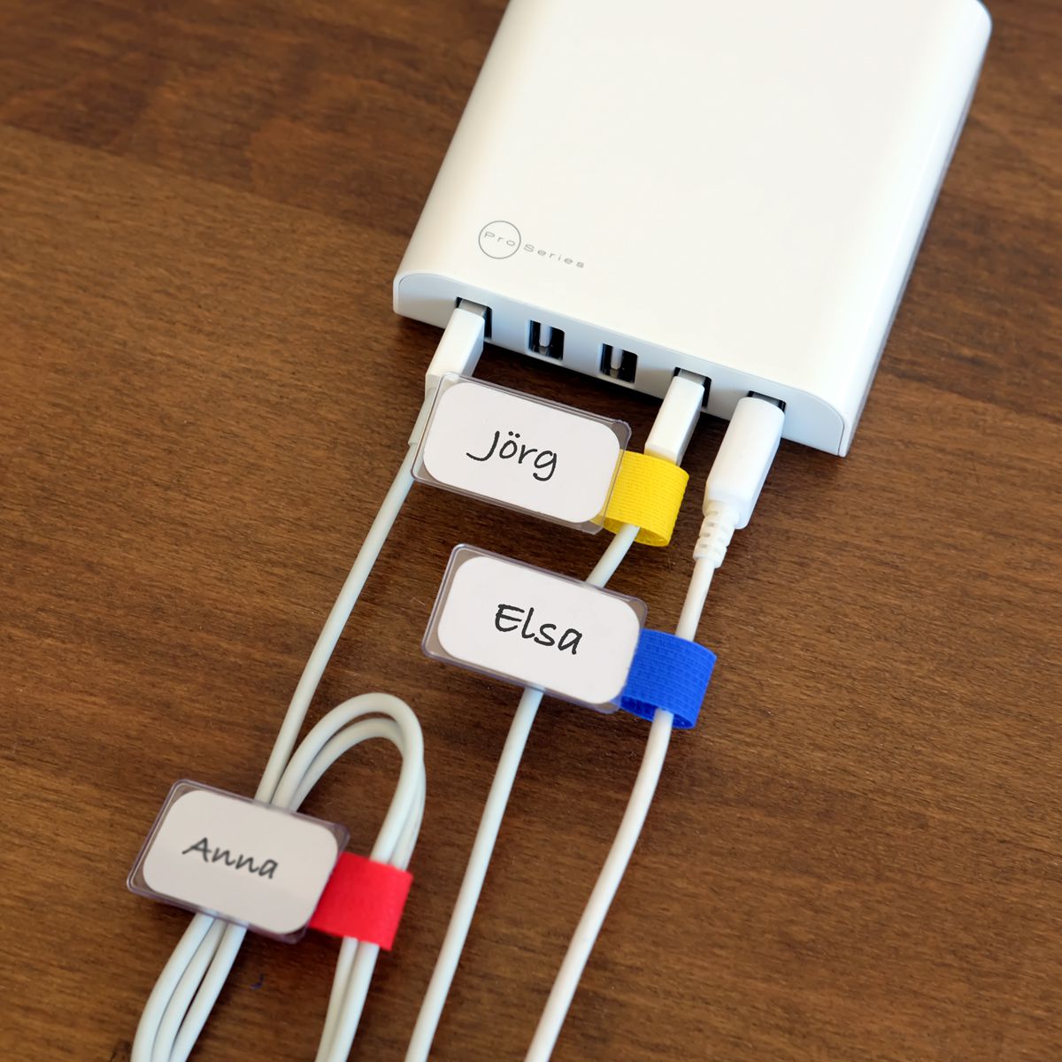 mini attache-câbles en scratch assorti avec étiquette bc /10 pcs.