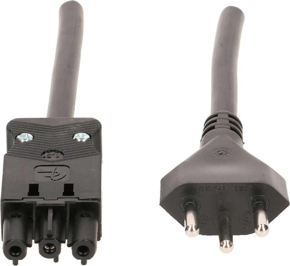 câble de raccordement TD H05VV-F3G1.5 3m noir type 12 / AC 166