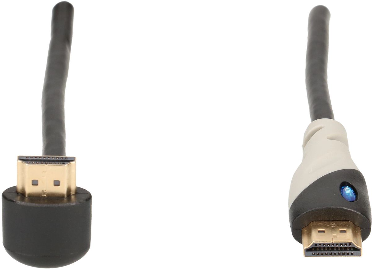 câble de raccordement HDMI équerre 1.5m noir/gris